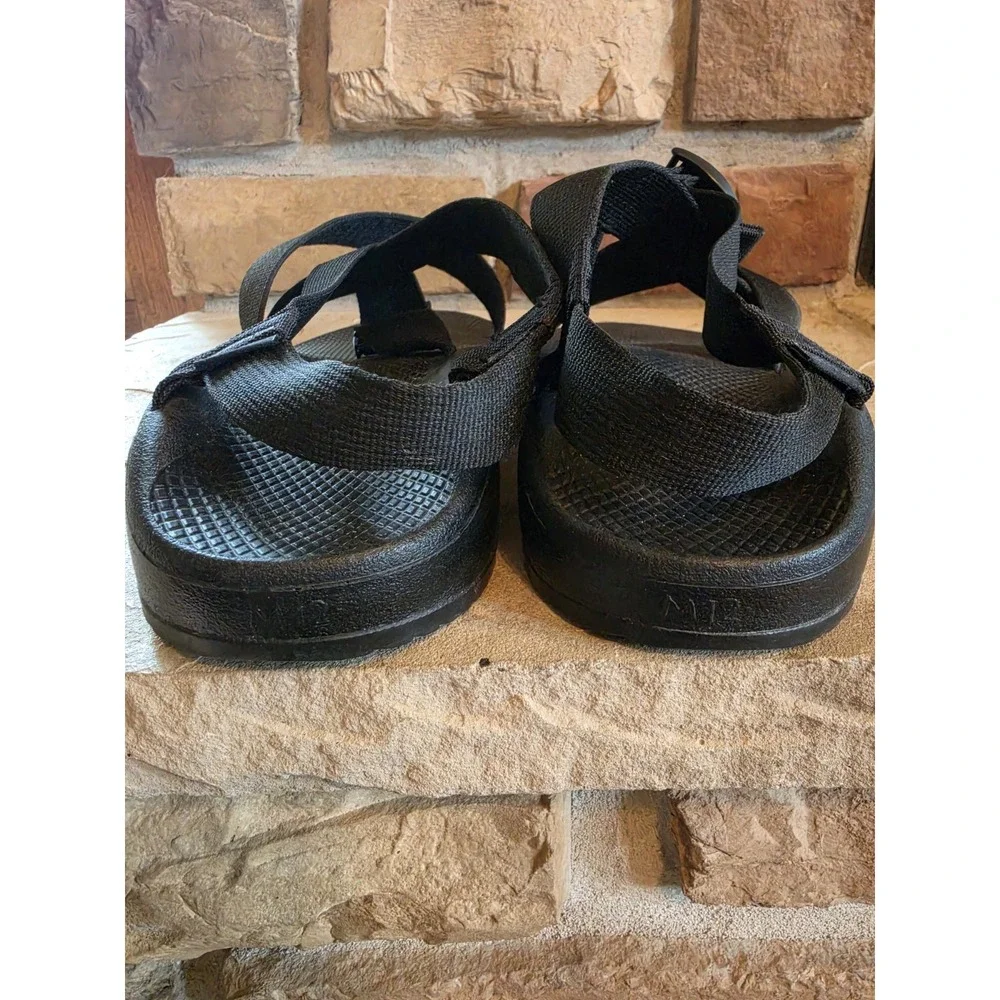 Chaco Mega Z Cloud Sandals Mens Sz 12 Black Hiking Sports Wide Straps J106635